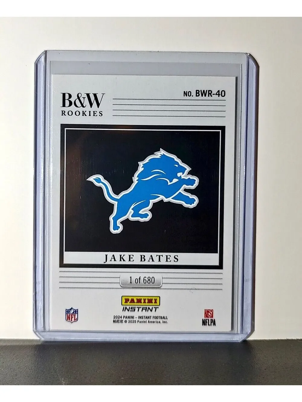 Jake Bates 2024 Panini NFL #40 Black & White Rookies Card Detroit Lions 1 of 680